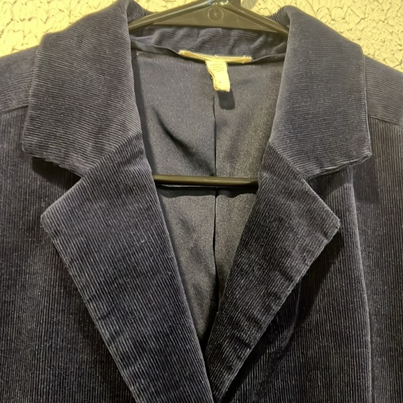 Eileen Fisher Mid Night blue Notch Lapel Corduroy Blazer size 6 - Picture 11 of 14